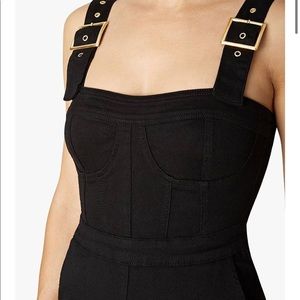 WeWoreWhat Black Corset Overall / Jumpsuit